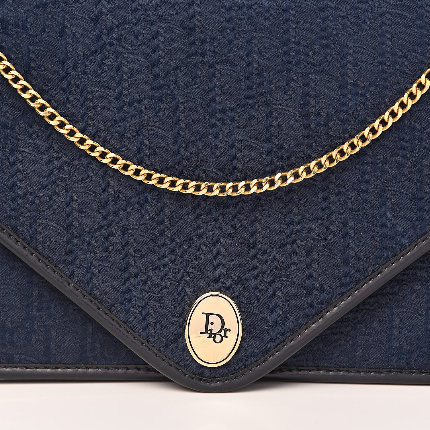 Christian Dior Monogram Chain Flap Navy 12 of 12