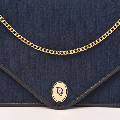 Christian Dior Monogram Chain Flap Navy 12 of 12