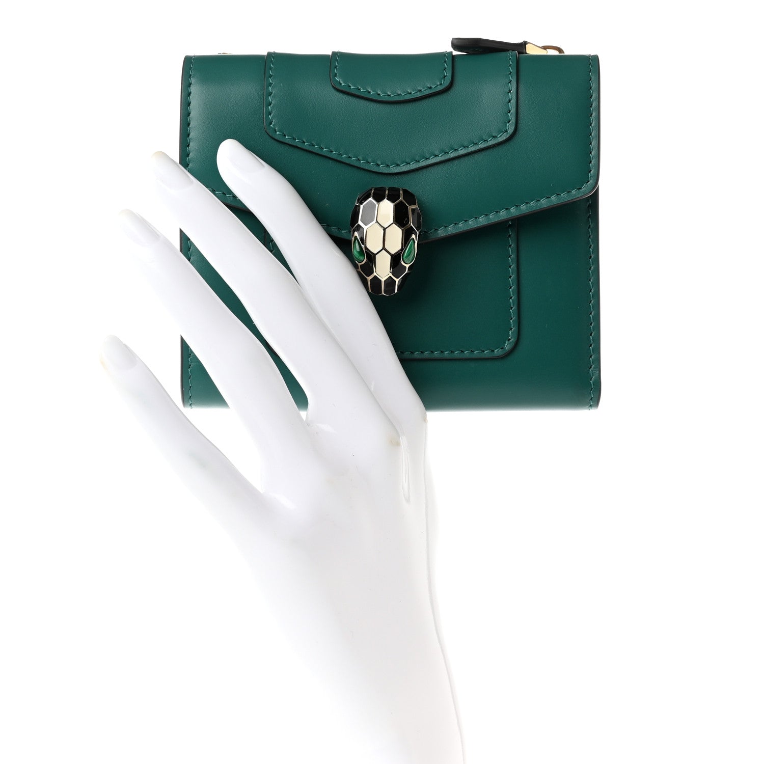 Bulgari Calfskin Serpenti Forever Wallet Emerald Violet Amethyst 2 of 6