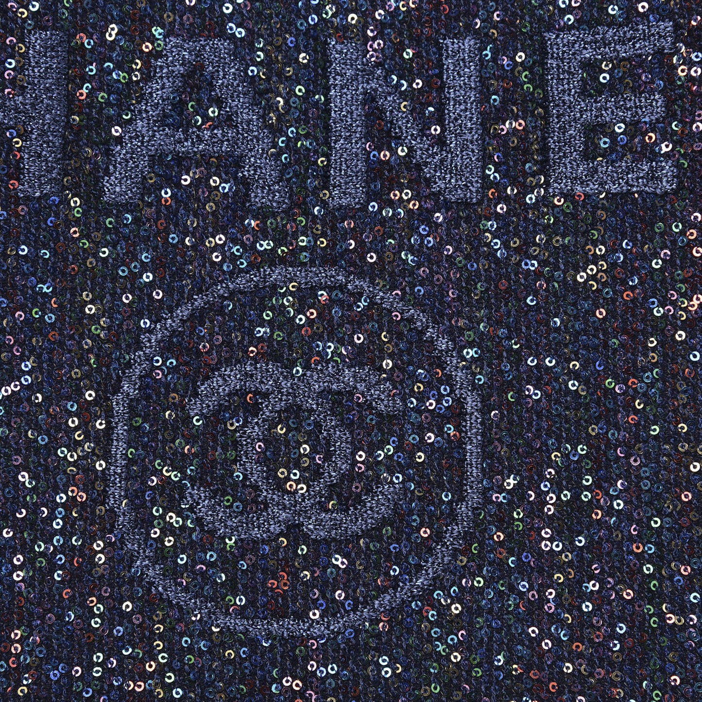 Viscose Sequins Medium Deauville Tote Navy