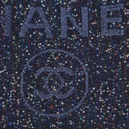 Chanel Viscose Sequins Medium Deauville Tote Navy 8 of 11