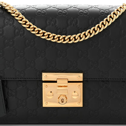Gucci Guccissima Medium Padlock Shoulder Bag Black 8 of 10