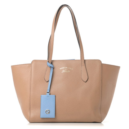 Gucci Dollar Calfskin Small Swing Tote Camelia Mineral Blue 1 of 13