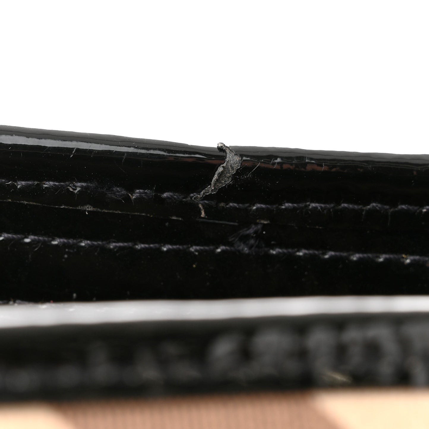 Patent Trim Nova Check Shopper Tote Black