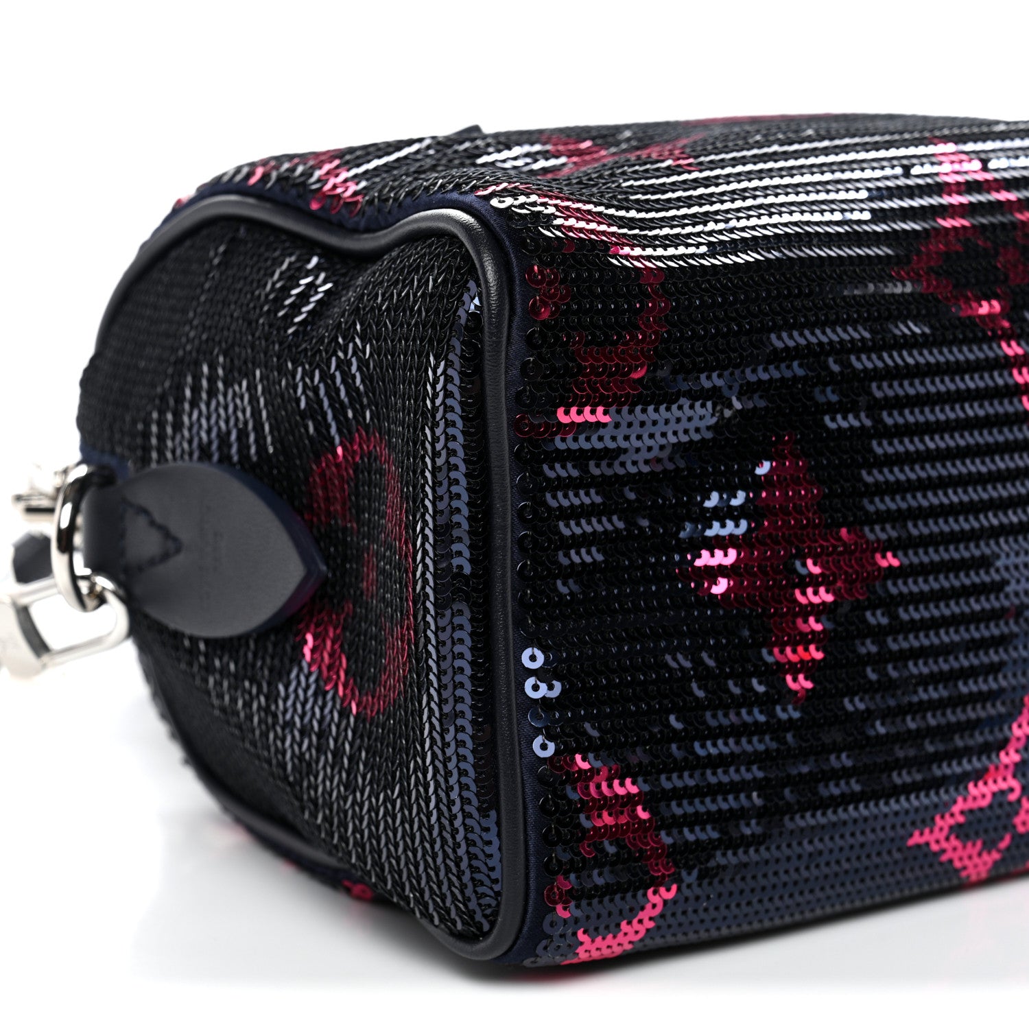 Louis Vuitton Giant Monogram Sequins Speedy Bandouliere 18 Navy Fuchsia 8 of 9