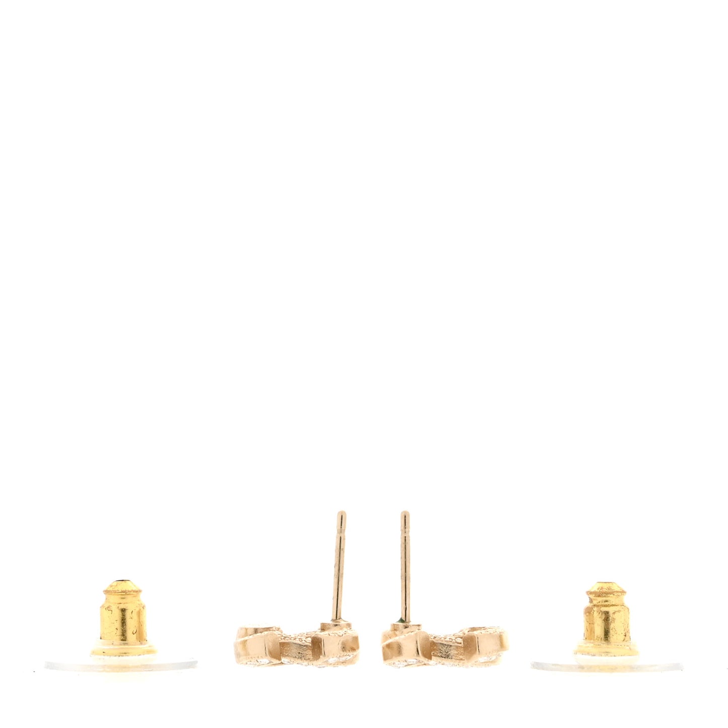 Metal Crystal CC Earrings Gold