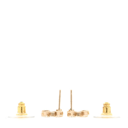 Chanel Metal Crystal CC Earrings Gold 3 of 5