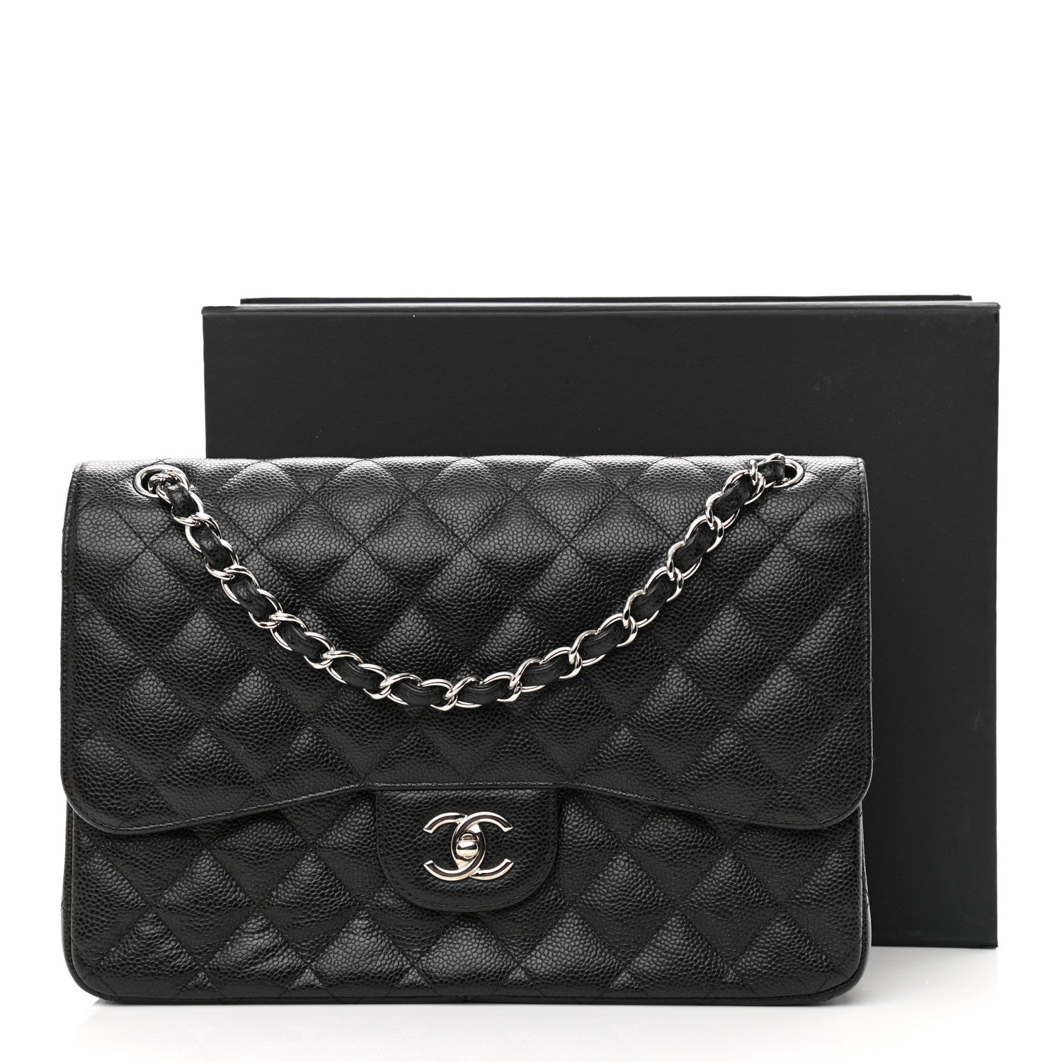 Chanel Caviar Quilted Jumbo Double Flap Black 12 of 12