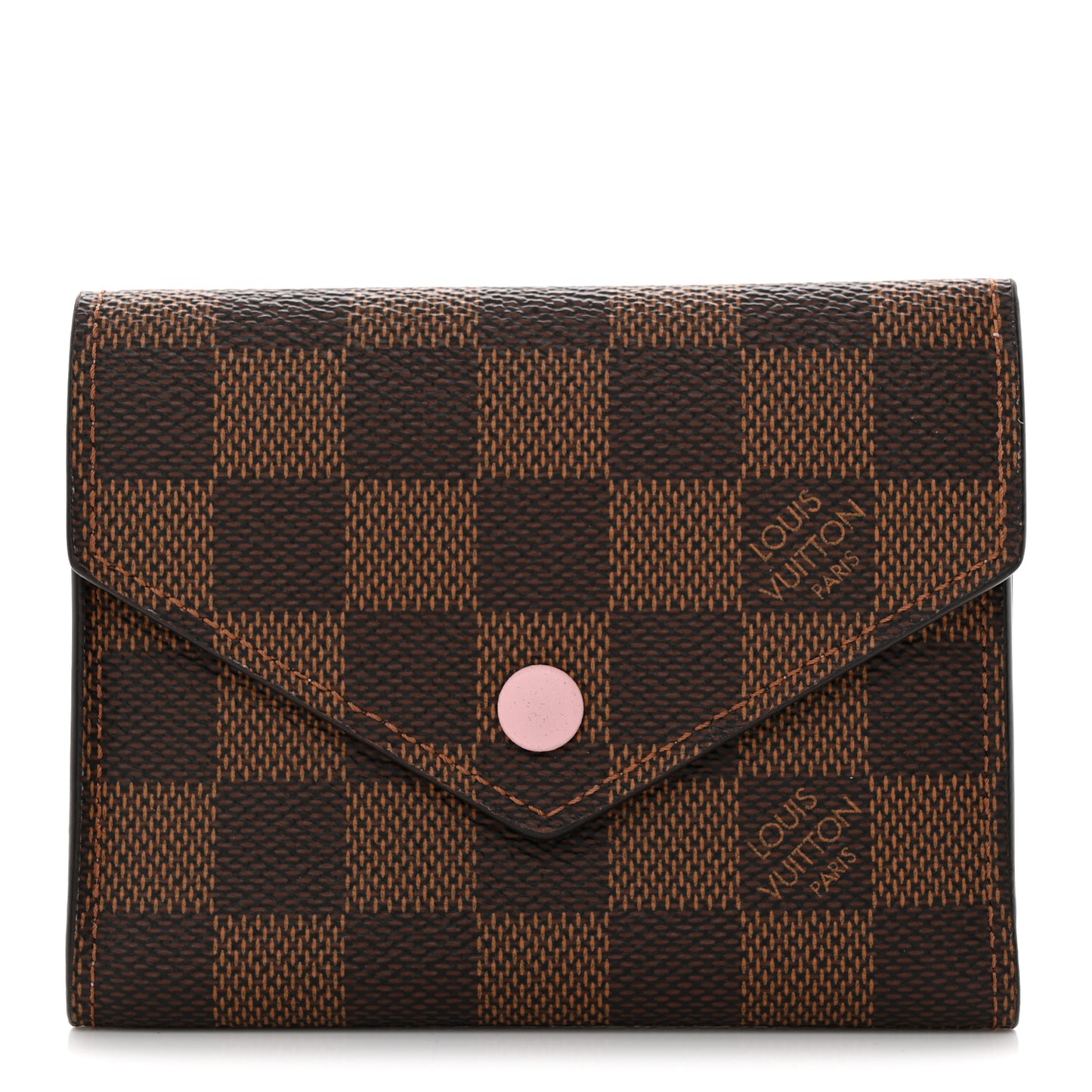 Damier Ebene Victorine Wallet Rose Ballerine