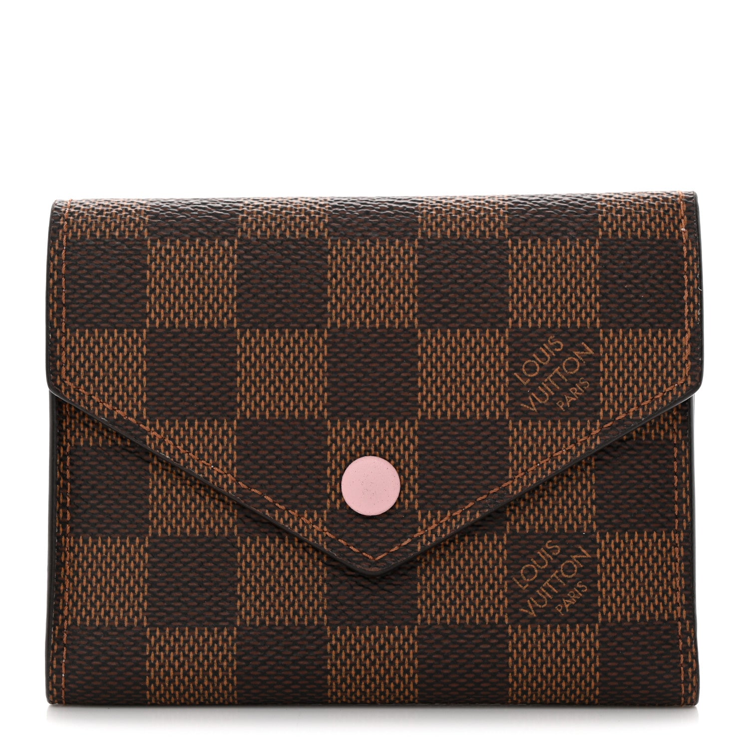 Louis Vuitton Damier Ebene Victorine Wallet Rose Ballerine 1 of 7