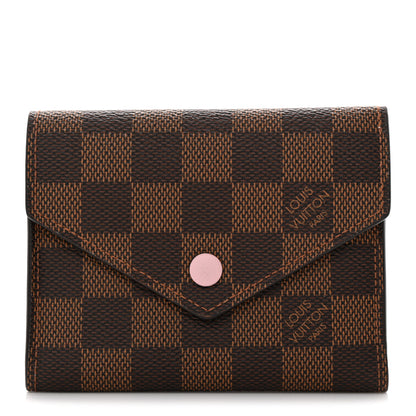 Louis Vuitton Damier Ebene Victorine Wallet Rose Ballerine 1 of 7