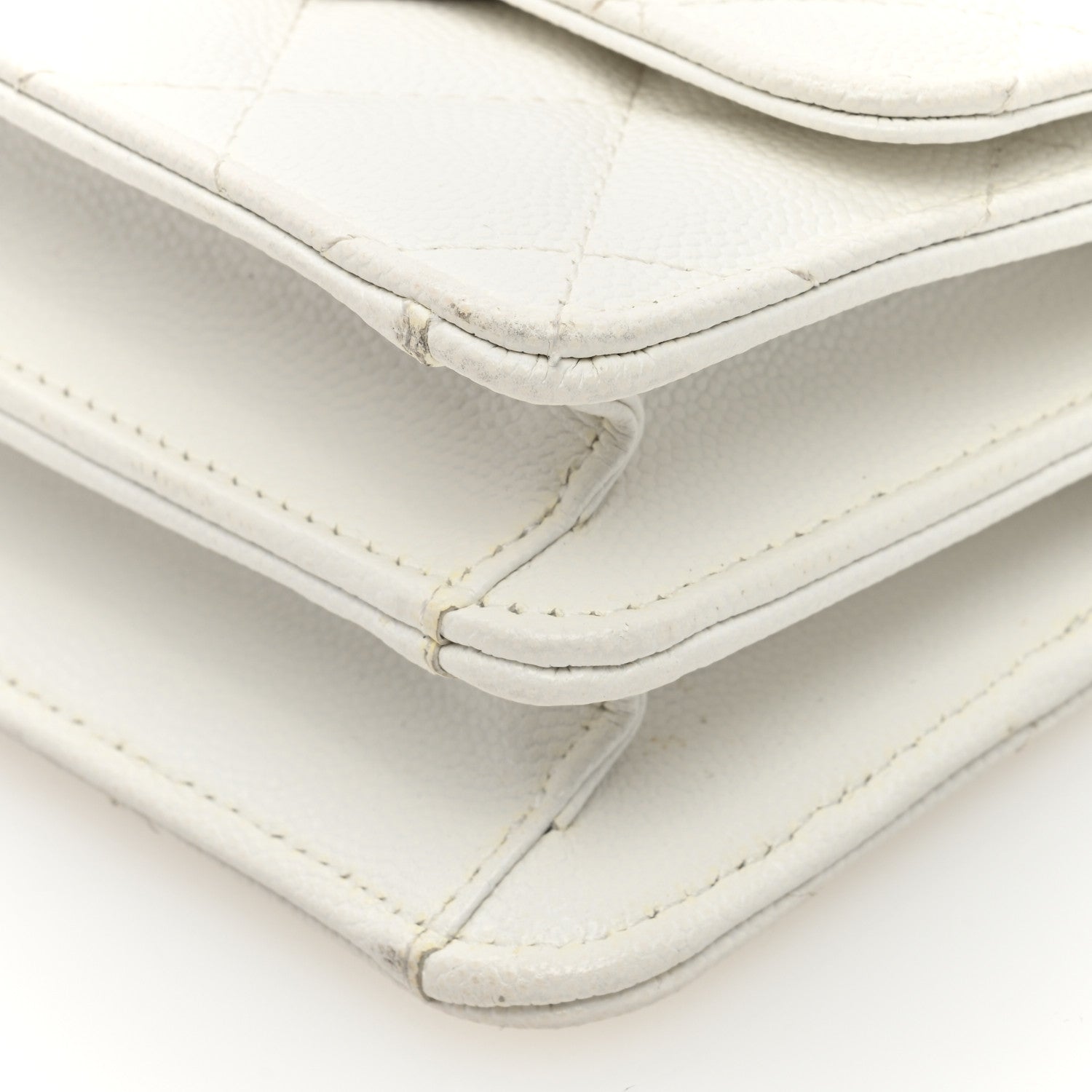 Chanel Caviar Quilted Pick Me Up Clutch With Chain White 10 of 11