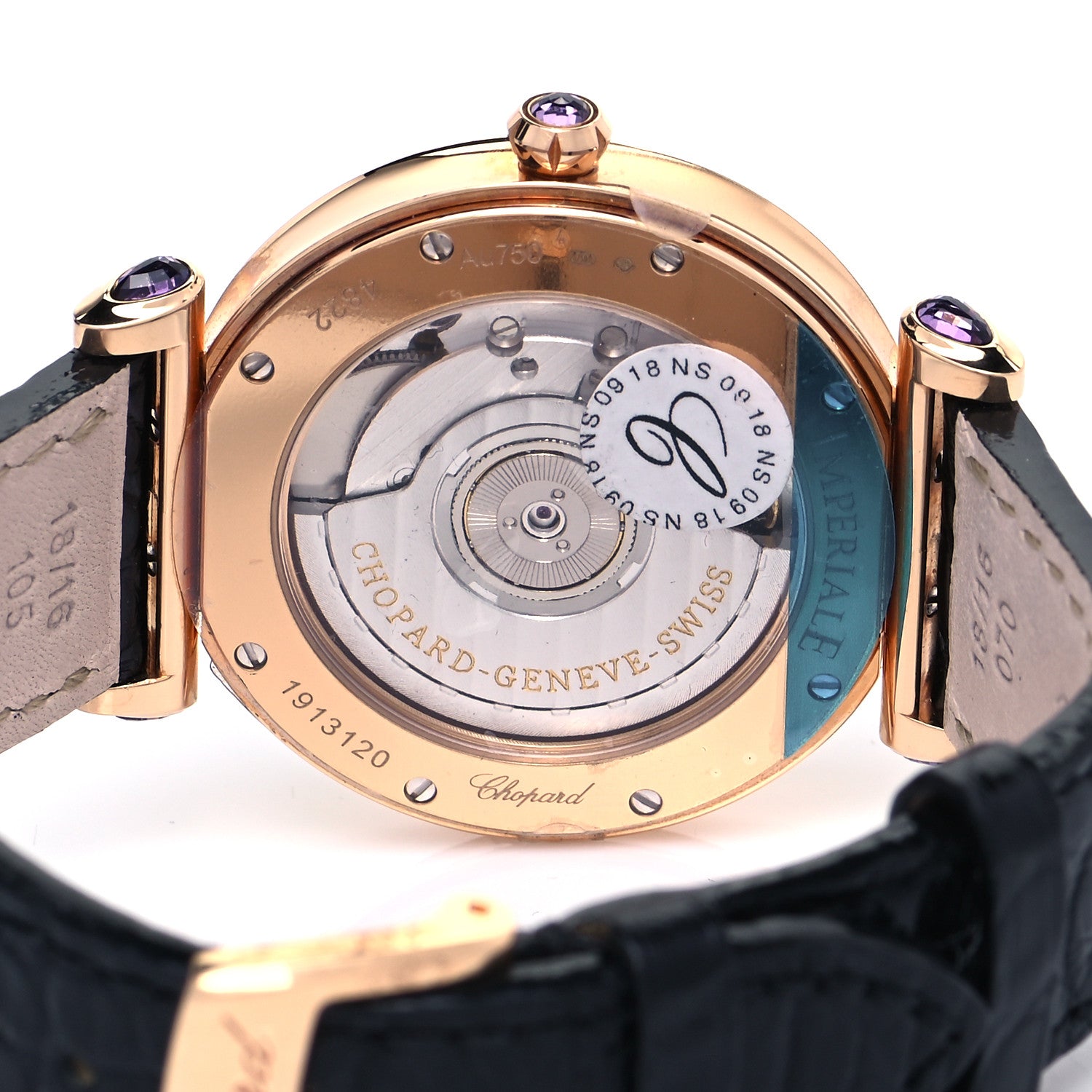 Chopard 18K Rose Gold Alligator Mother of Pearl 36mm Imperiale Automatic Watch 4 of 5