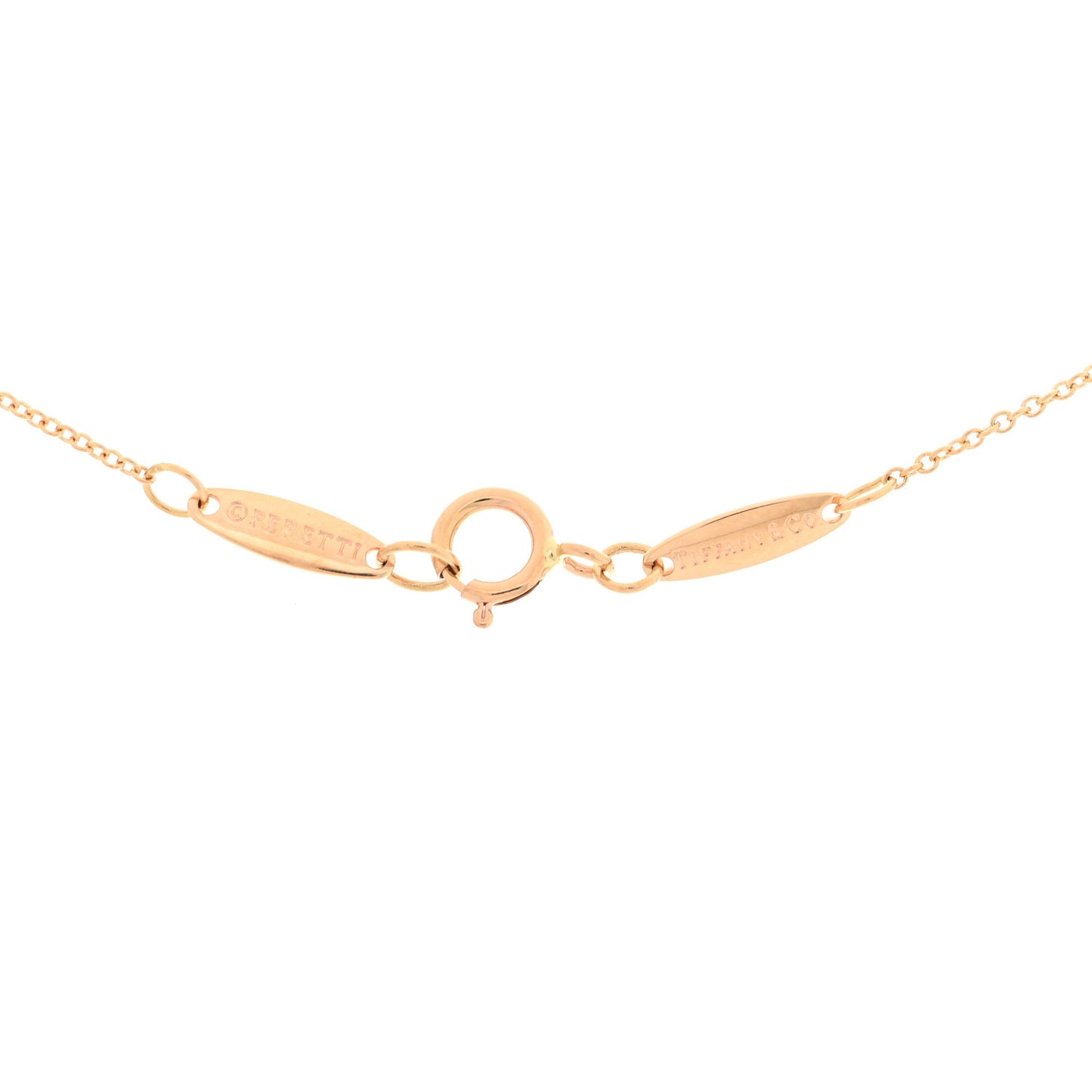 18K Rose Gold 7mm Elsa Peretti Open Heart Pendant Necklace