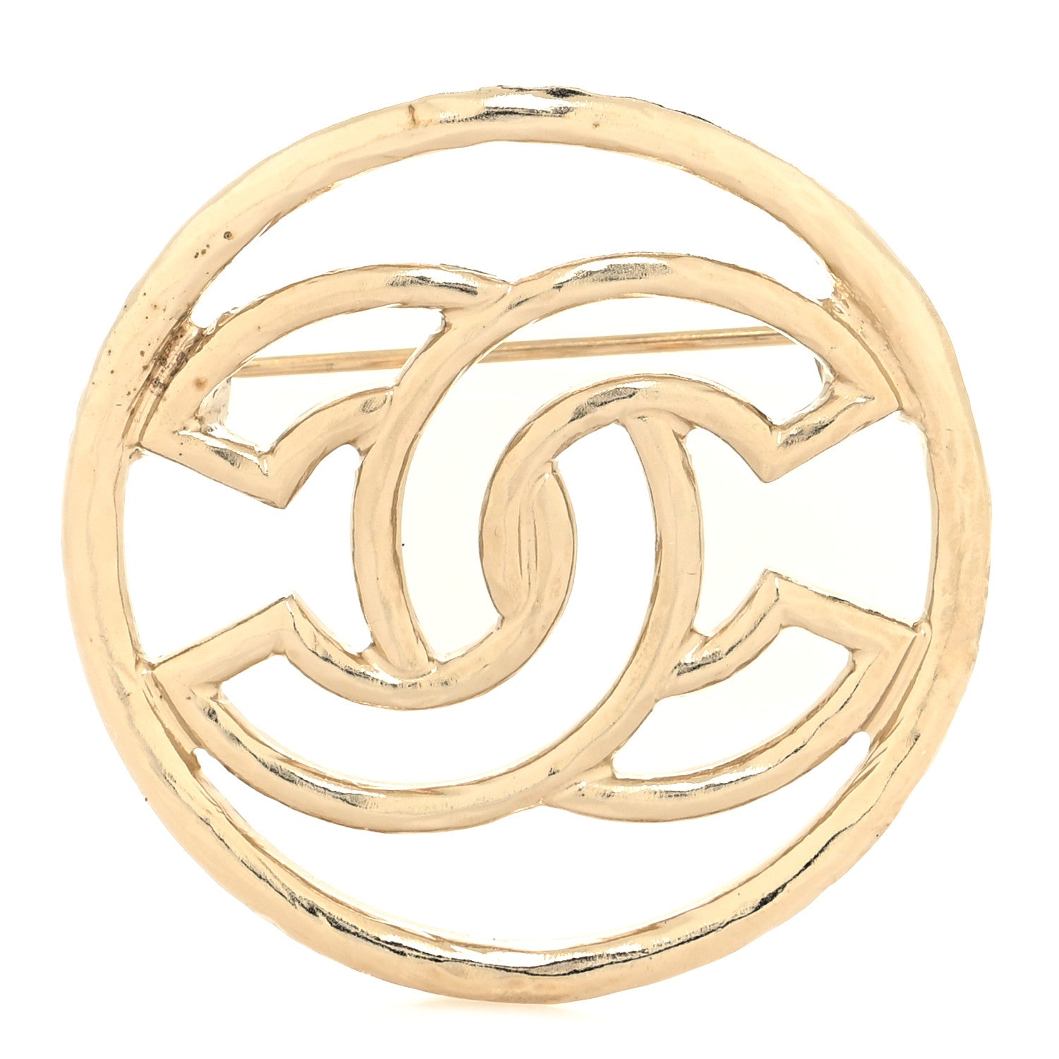 Chanel Metal CC Brooch Light Gold 1 of 3