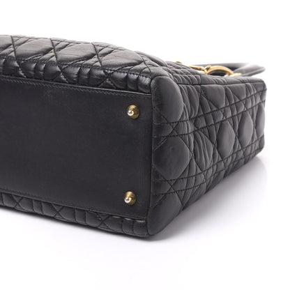 Christian Dior Lambskin Cannage Medium Lady Dior Black 6 of 8