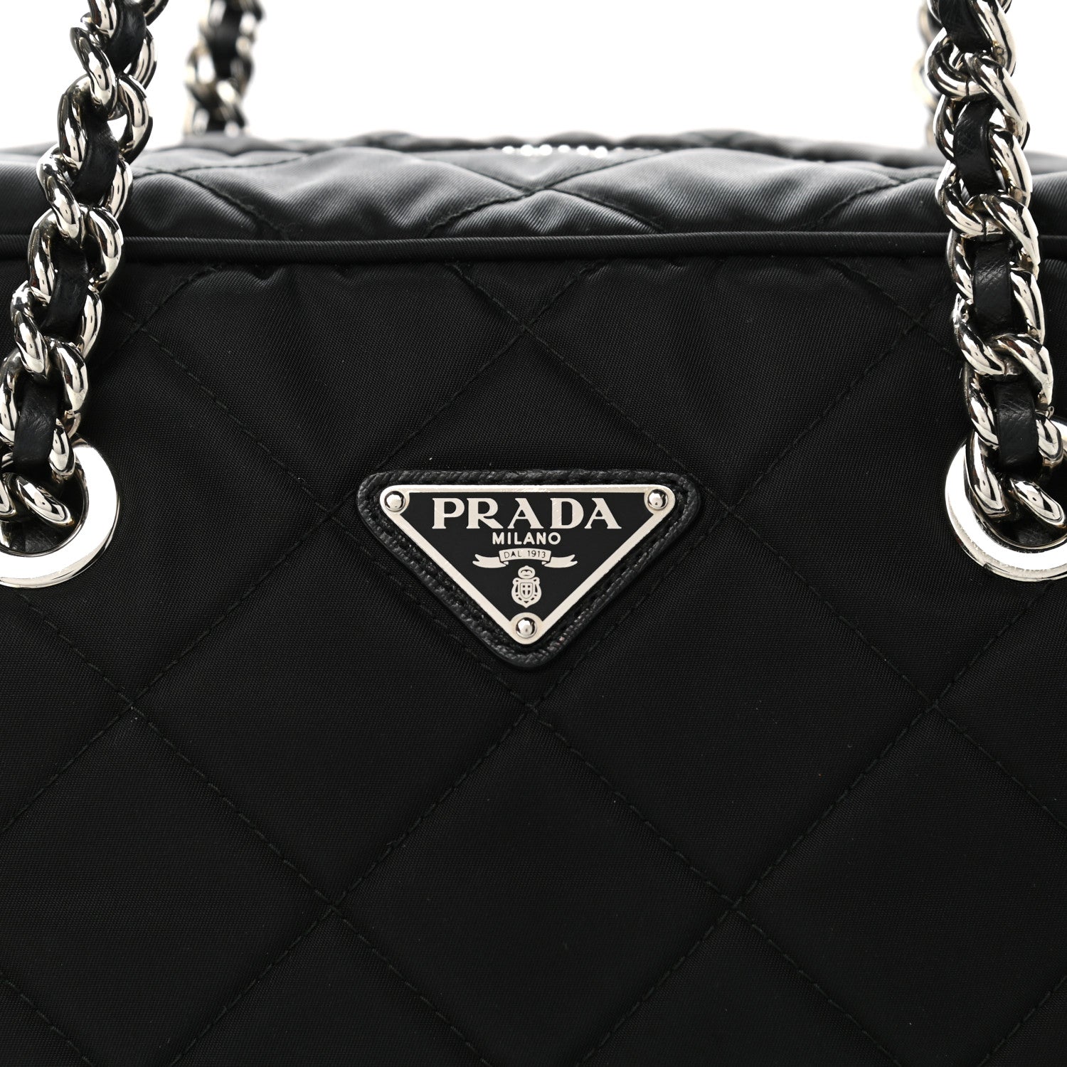 Prada Nylon Tessuto Impuntu Quilted Large Shoulder Bag Black 9 of 12