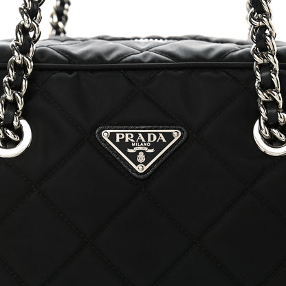 Prada Nylon Tessuto Impuntu Quilted Large Shoulder Bag Black 9 of 12