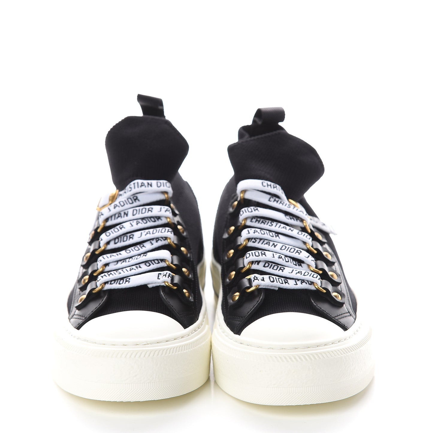 Technical Mesh Calfskin Womens Walk'N'Dior High Top Sneaker 35.5 Black