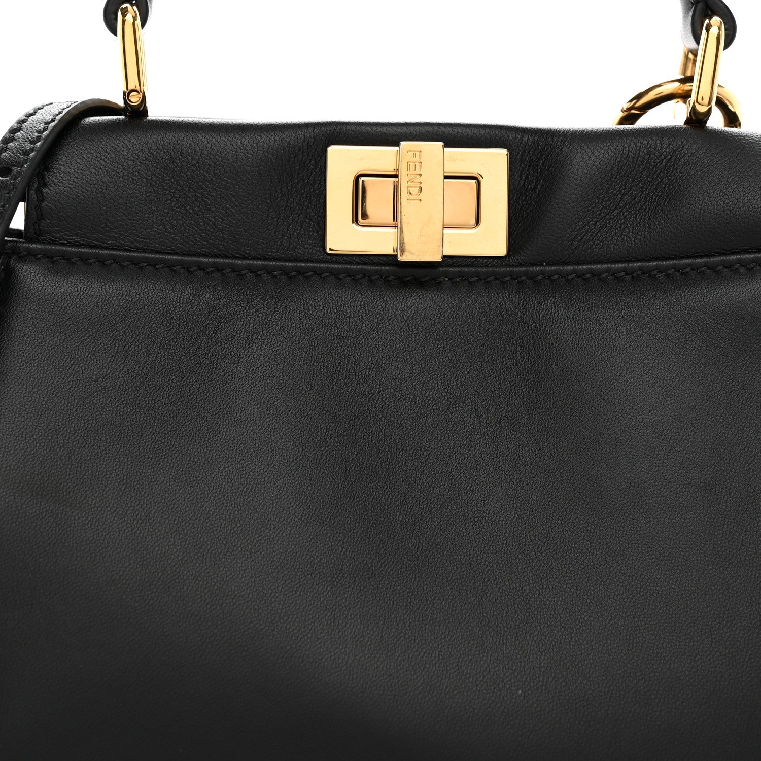 Fendi Nappa Mini Peekaboo Iconic Satchel Black 8 of 11