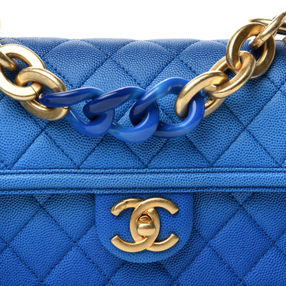 Chanel Caviar Quilted Small Sunset On The Sea Flap Blue 10 of 10