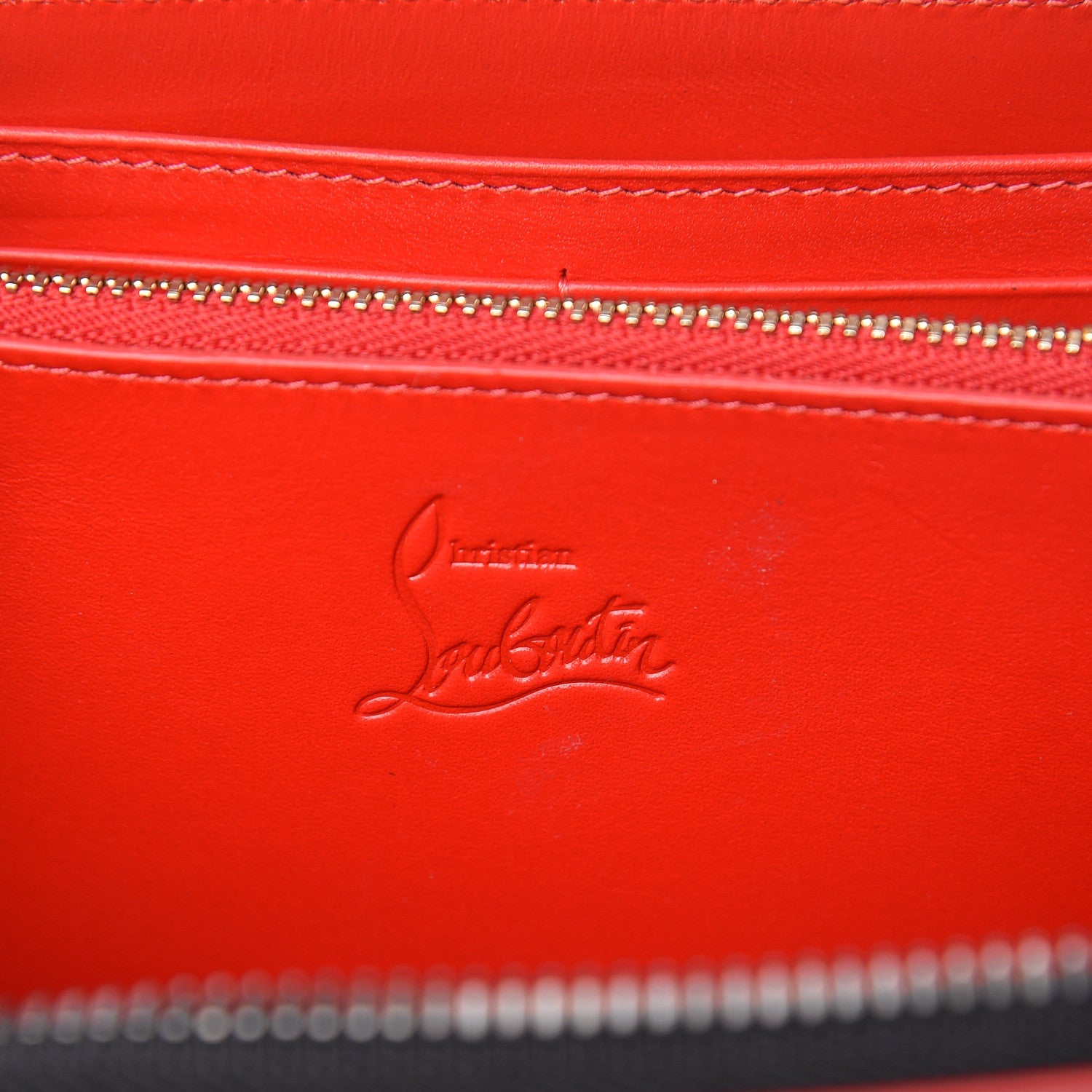 Christian Louboutin Calfskin Panettone Spiked Zip Around Wallet Black 6 of 7