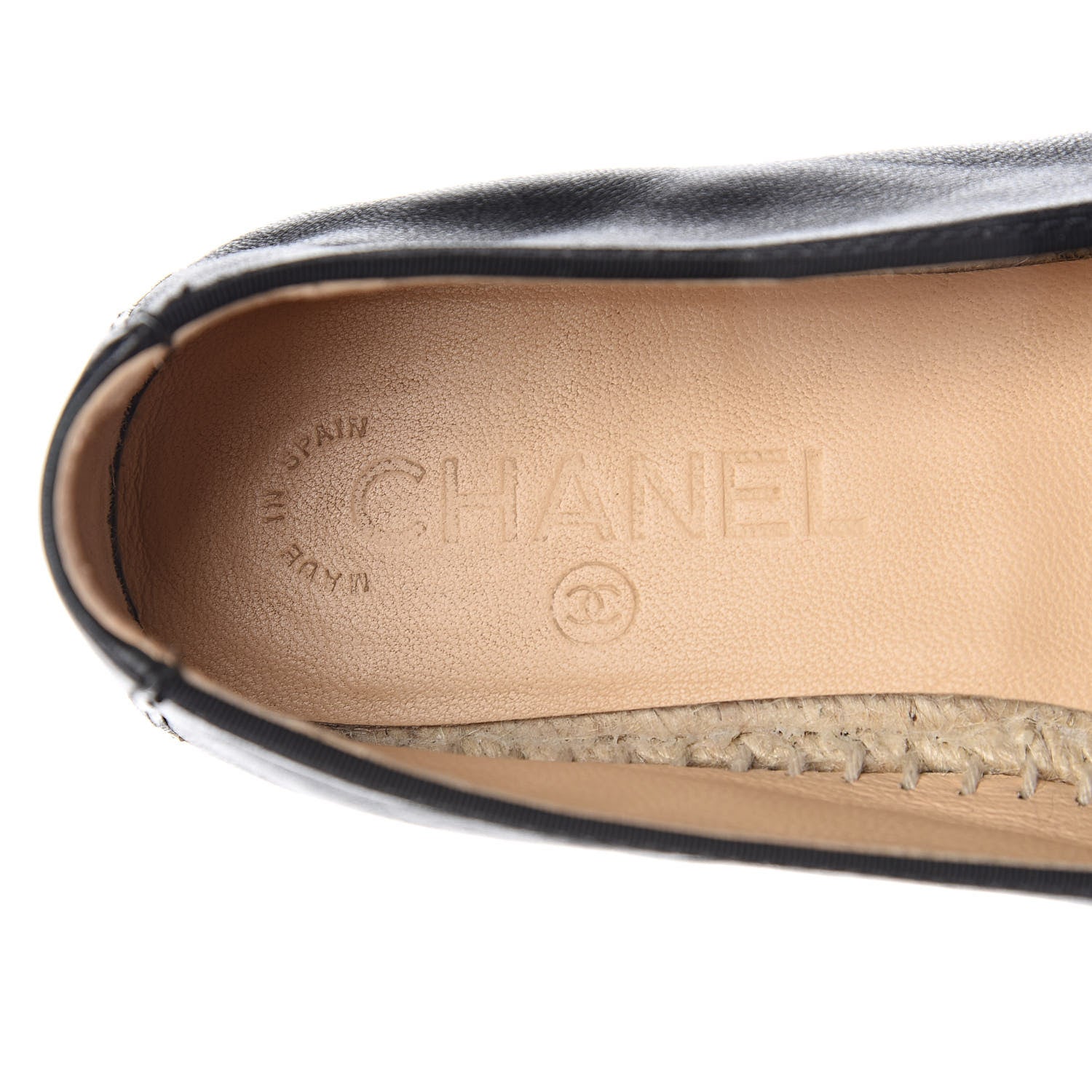 Chanel Lambskin Grosgrain CC Espadrilles 38 Black 7 of 9