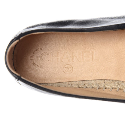 Chanel Lambskin Grosgrain CC Espadrilles 38 Black 7 of 9