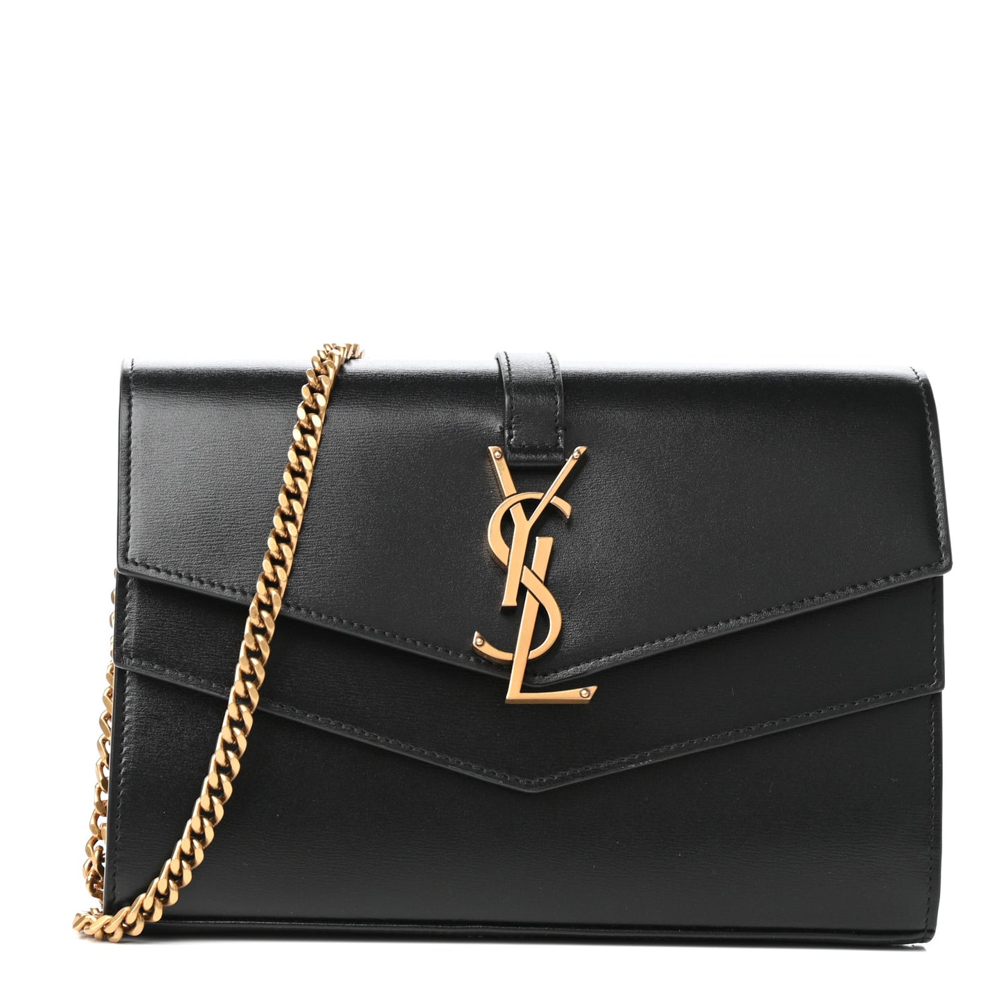 Smooth Calfskin Monogram Sulpice Chain Wallet Black