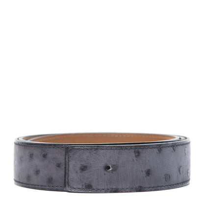 Hermes Ostrich 32mm Belt Strap 90 Gris Agate 1 of 7