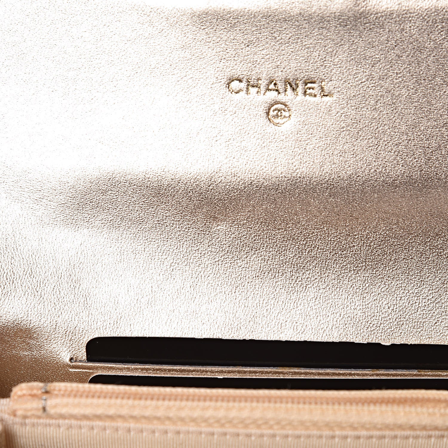 Chanel Lambskin Quilted Small Flap Wallet Pale Gold 7 of 10