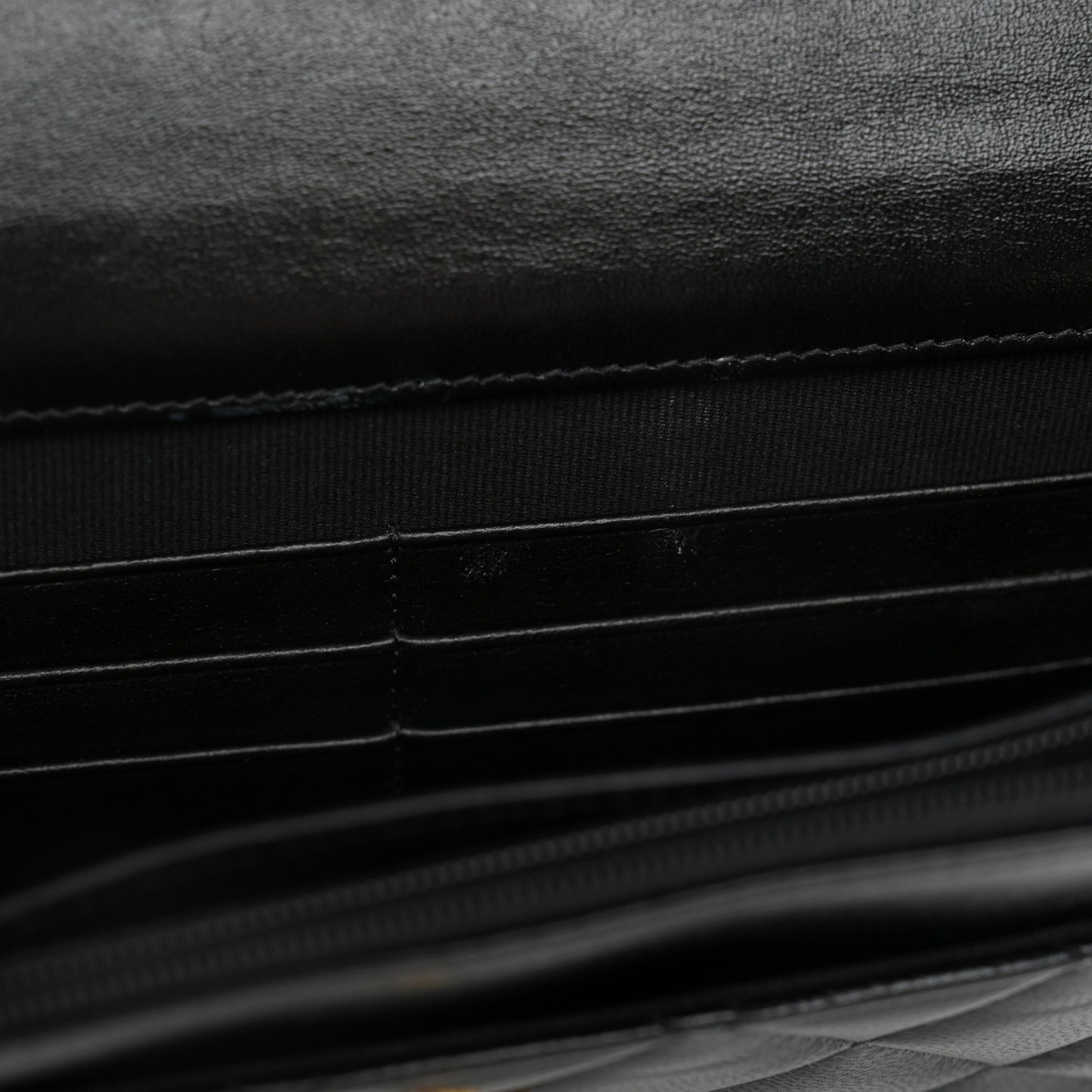 Lambskin Quilted Sweetheart Wallet On Chain WOC Black