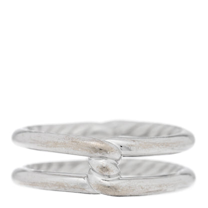 David Yurman 18K White Gold Diamond 6.5mm Continuance Band Ring 54 7 3 of 4