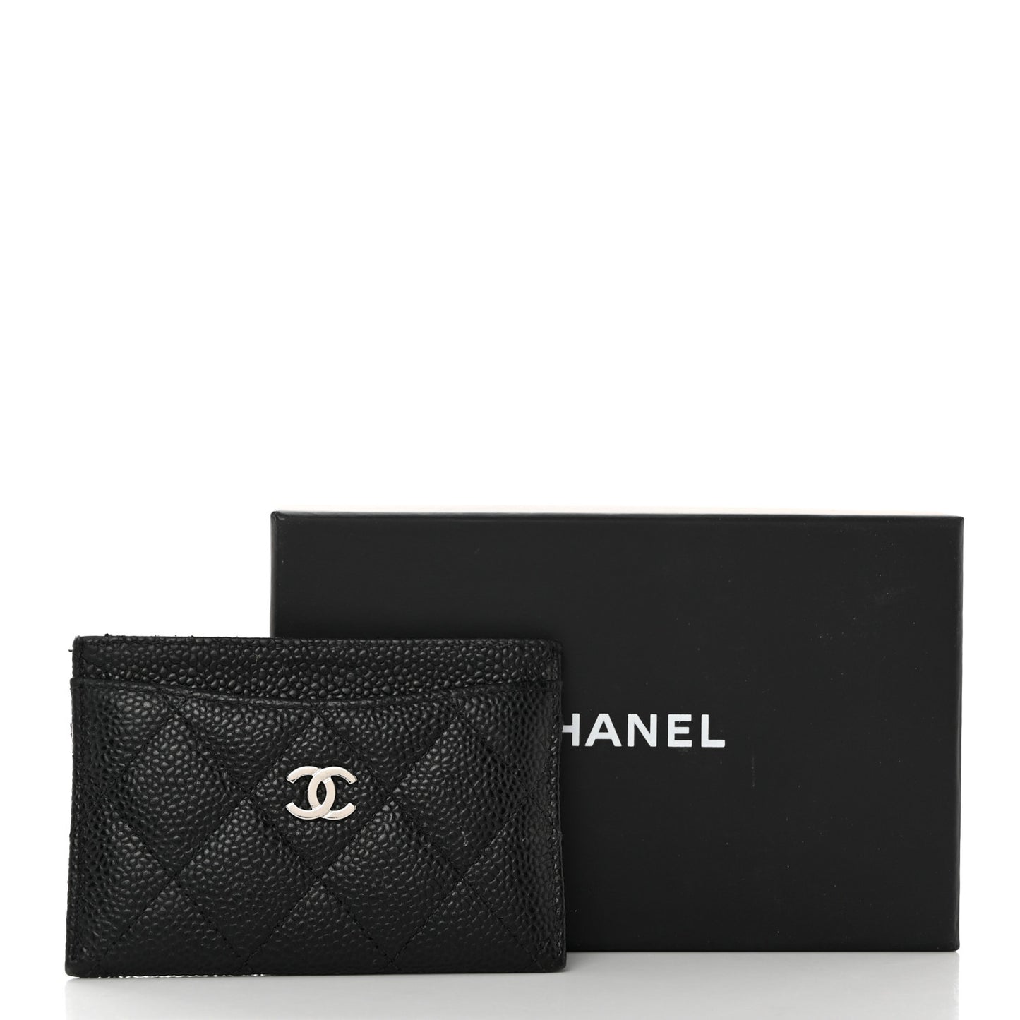 Caviar Quilted Card Holder Black