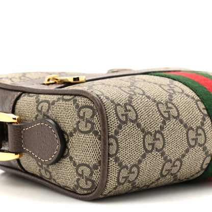Gucci GG Supreme Monogram Web Mini Ophidia Shoulder Bag Brown 10 of 13