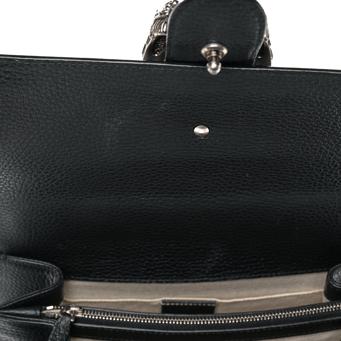 Dollar Calfskin Crystal Web Medium Dionysus Bamboo Top Handle Bag Black Black Diamond