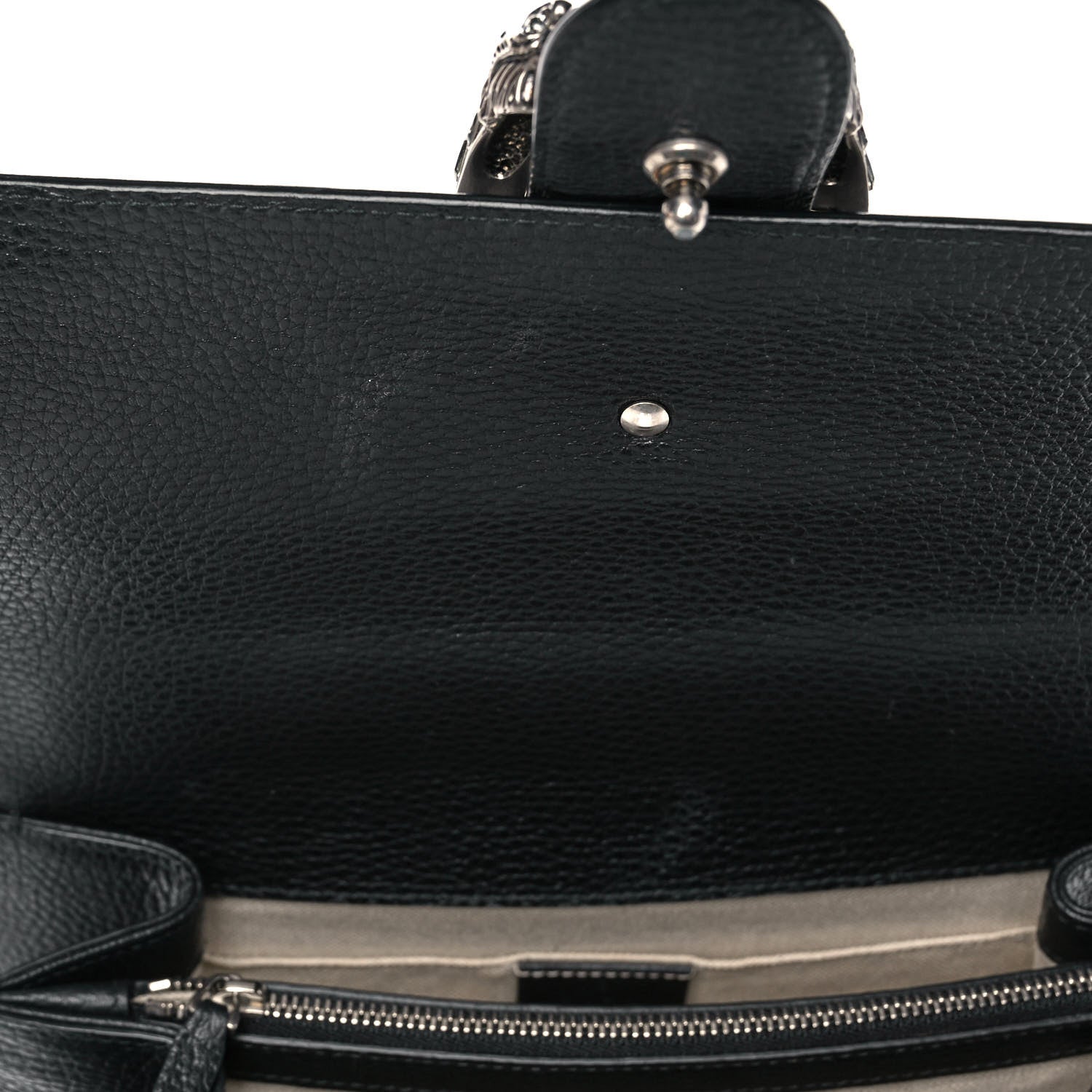 Gucci Dollar Calfskin Crystal Web Medium Dionysus Bamboo Top Handle Bag Black Black Diamond 14 of 14