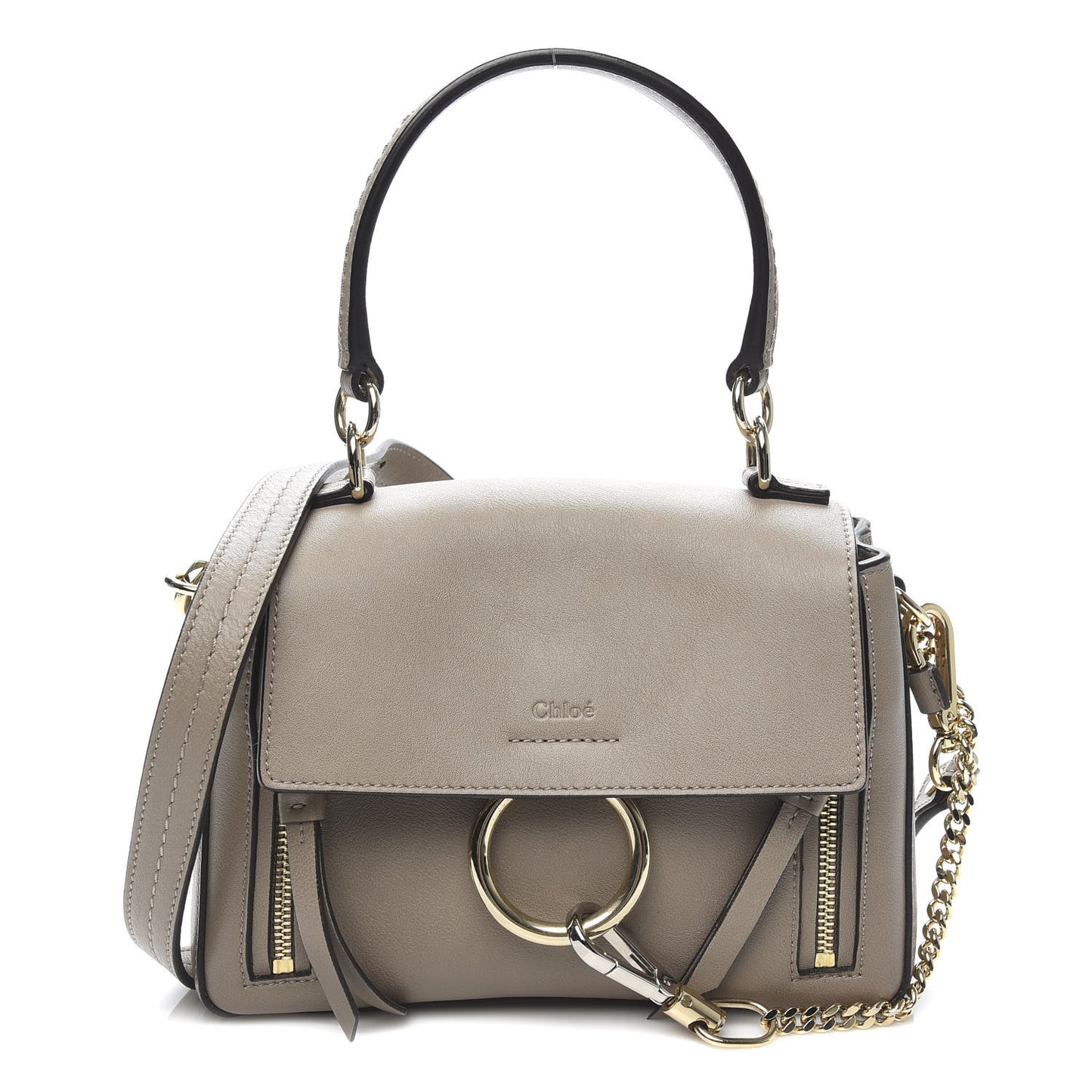 Calfskin Mini Faye Day Shoulder Bag Motty Grey