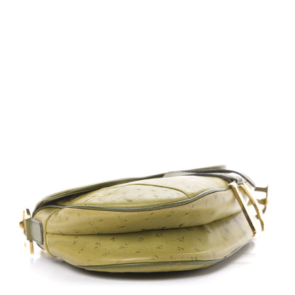 Christian Dior Ostrich Saddle Bag Green 4 of 19