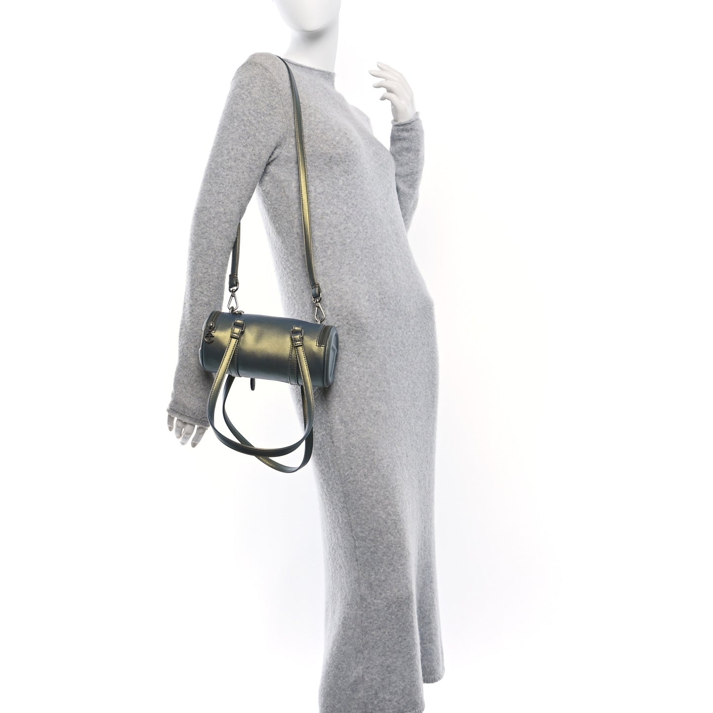 Metallic Vegan Leather Small Duffle Acid