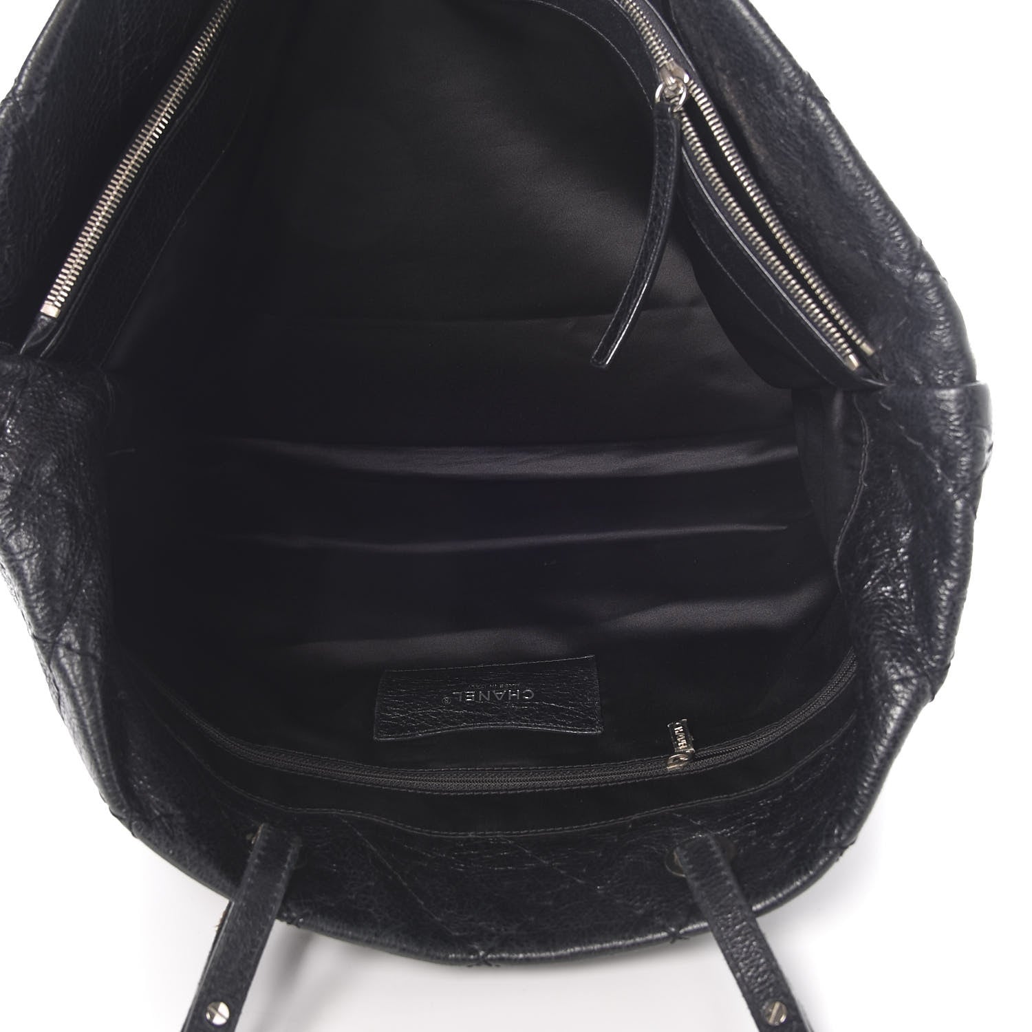 Chanel Glazed Calfskin Large On The Road Tote Black 6 of 17