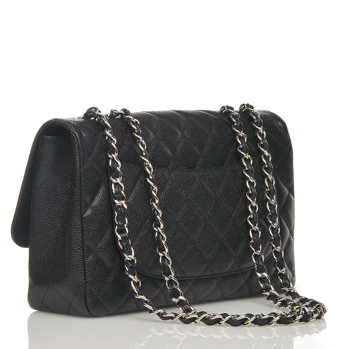Caviar Quilted Jumbo Single Flap Black