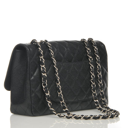 Chanel Caviar Quilted Jumbo Single Flap Black 3 of 8