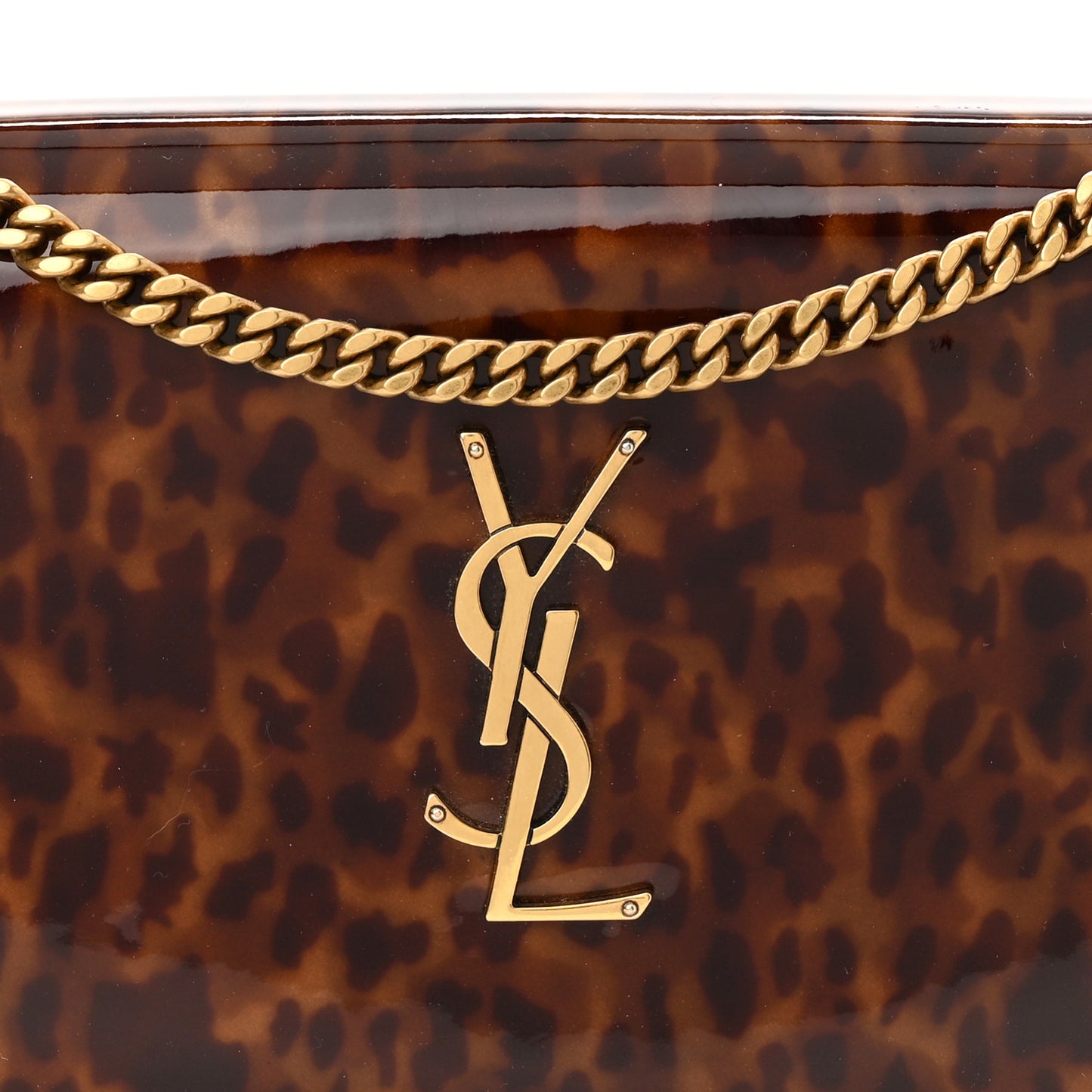 Patent Monogram Chain Wallet Tortoiseshell