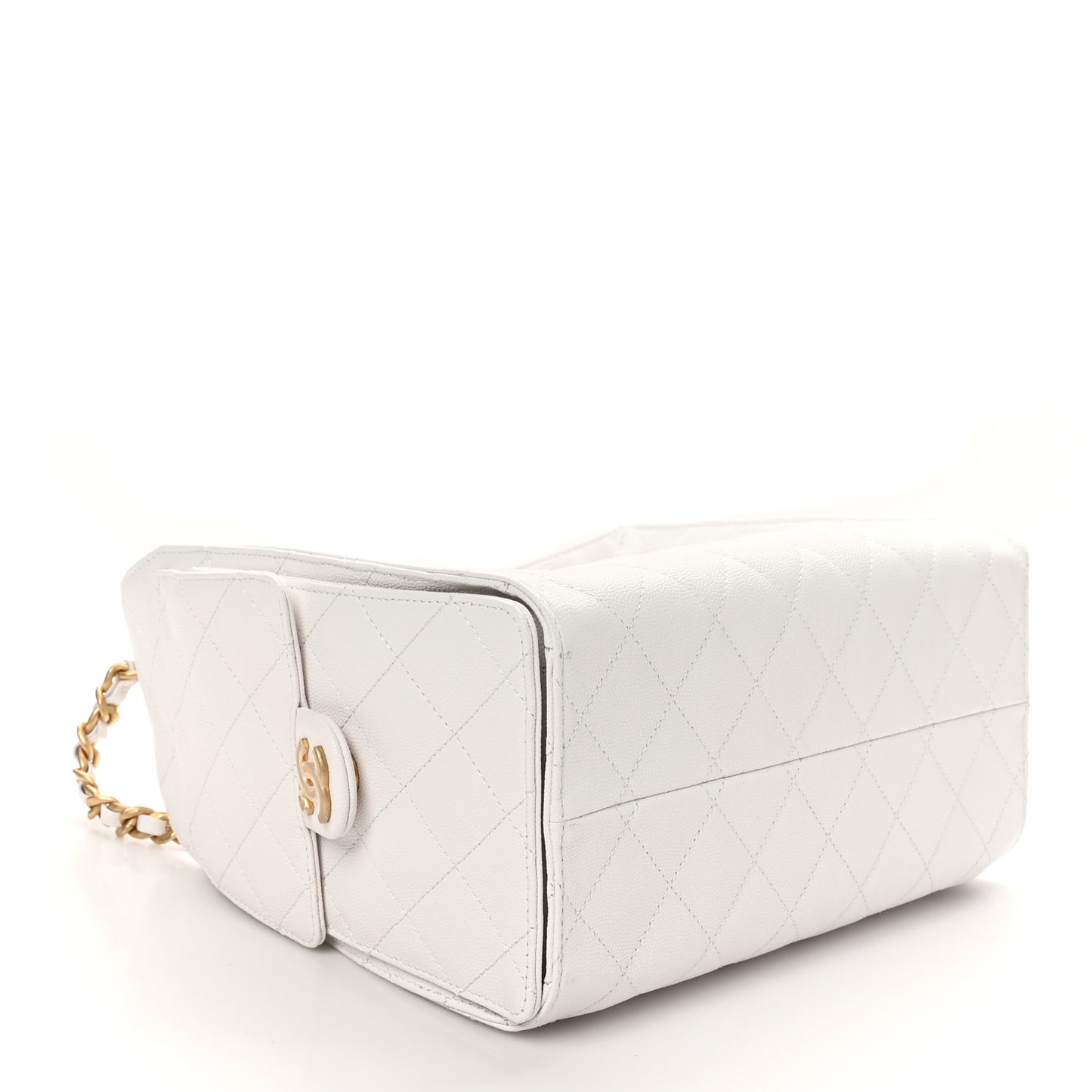 Caviar Quilted Small Chanel 25 Handbag White