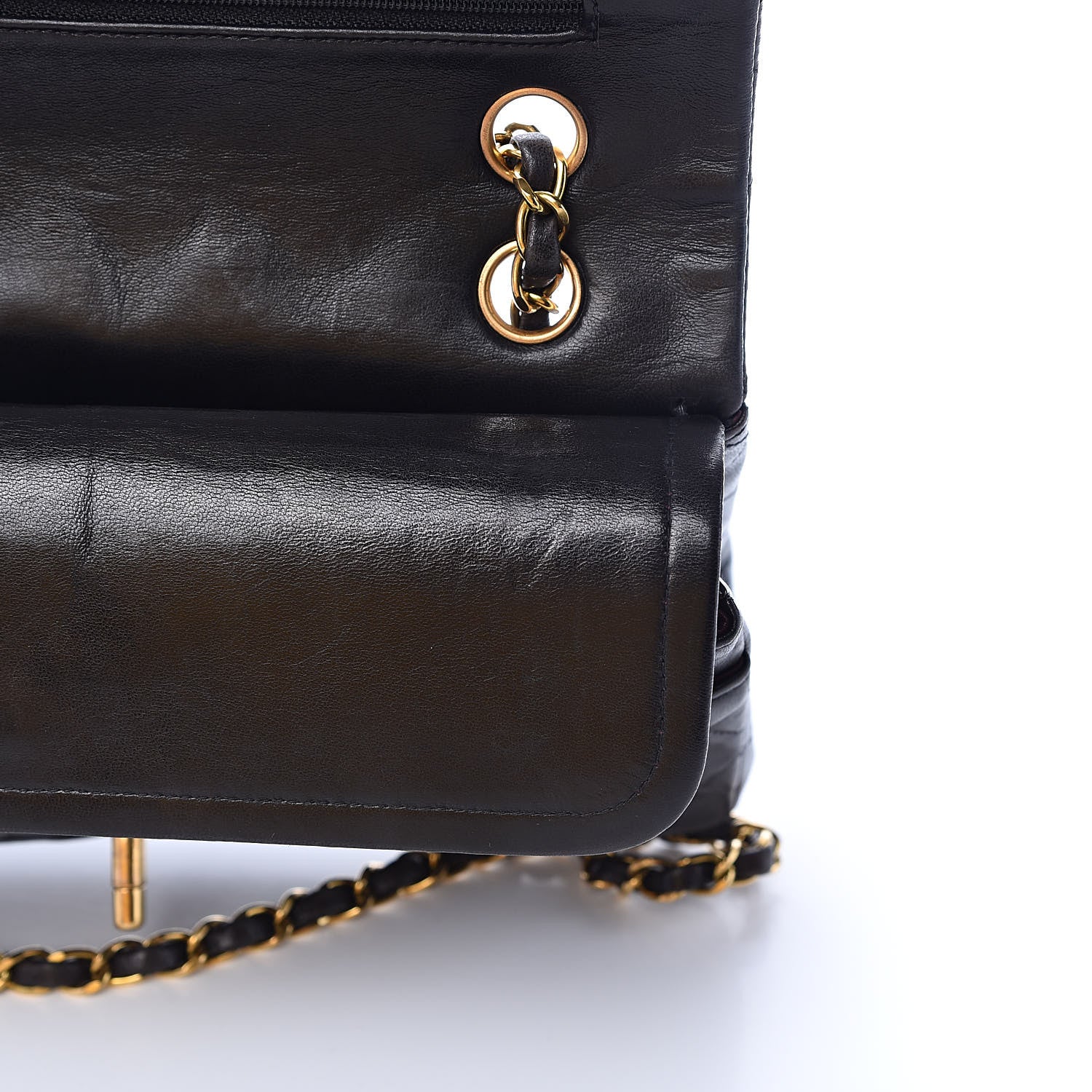 Chanel Lambskin Quilted Medium Double Flap Black 14 of 18