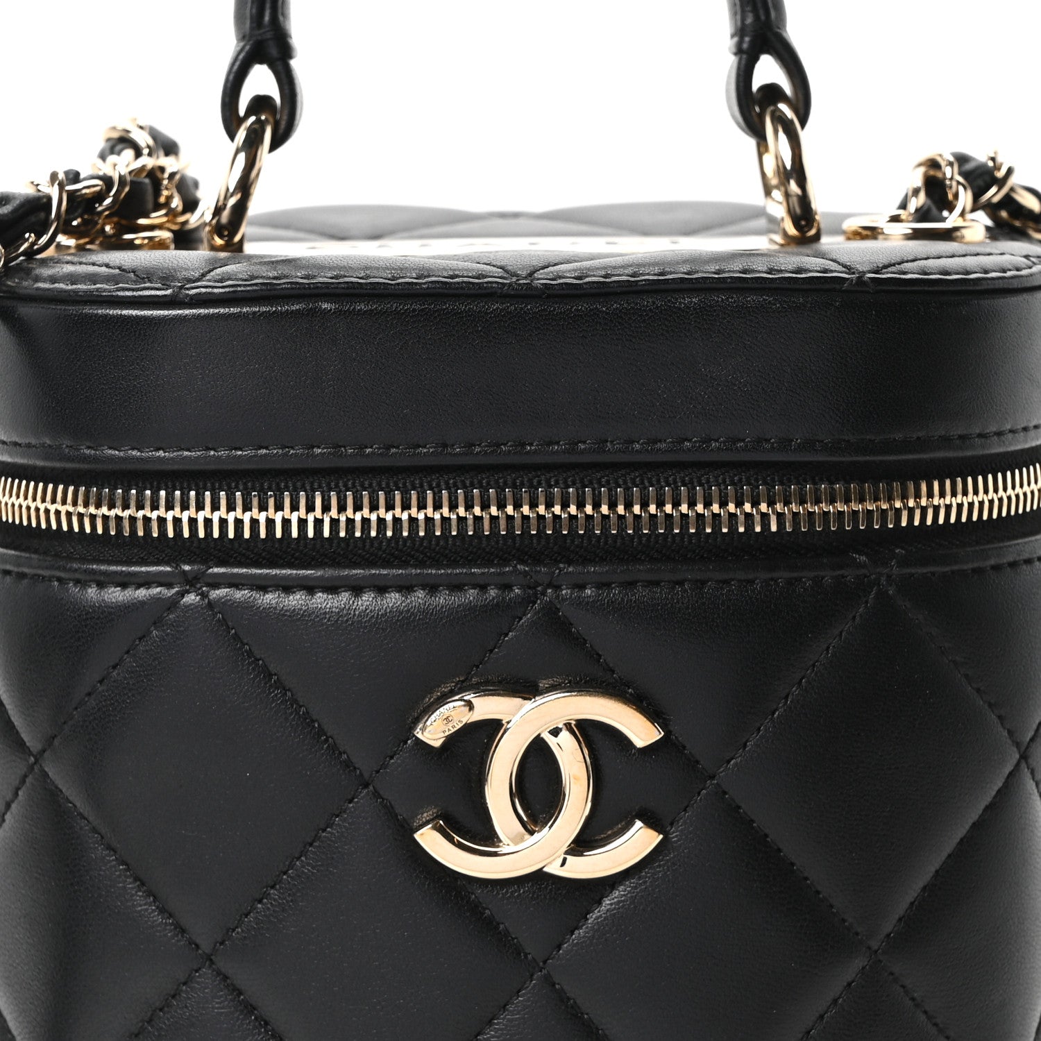 Chanel Lambskin Quilted Trendy Vanity Case Black 8 of 10