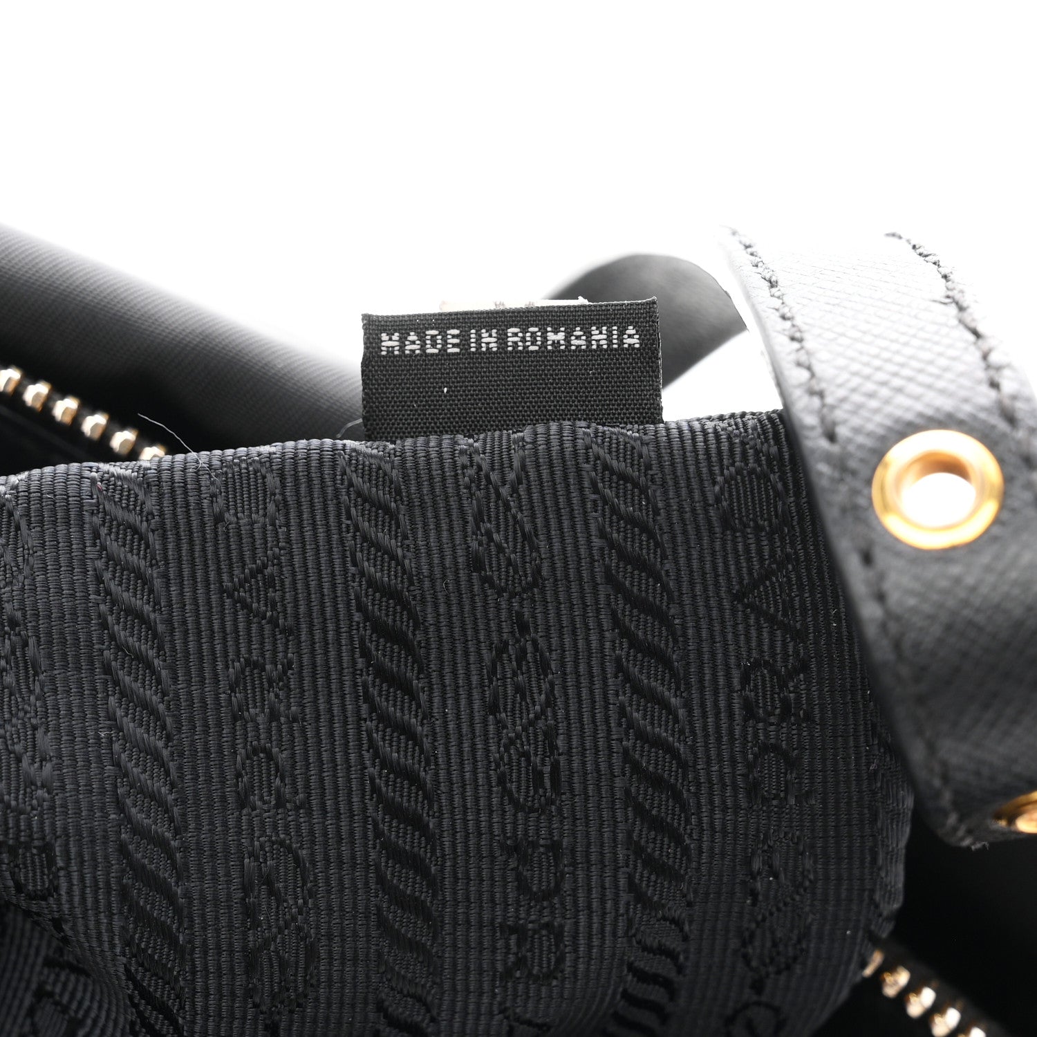 Prada Saffiano Tessuto Nylon Shopping Tote Black 7 of 11