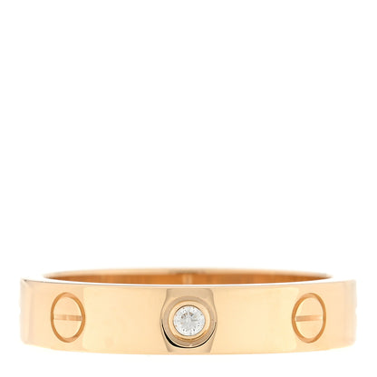 Cartier 18K Yellow Gold Diamond 4mm LOVE Wedding Band Ring 53 6.5 1 of 4