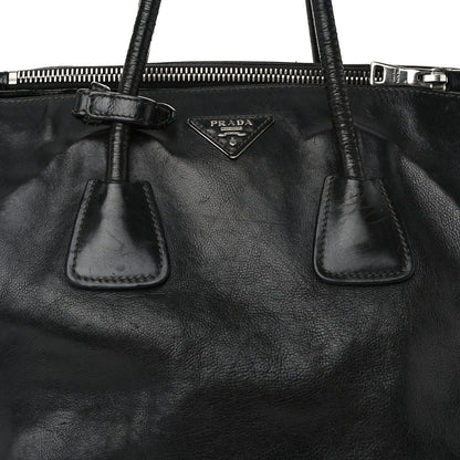 Prada Glace Calf Twin Pocket Tote Black 8 of 16